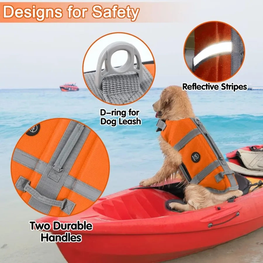 High Buoyancy Dog Life Jacket for Swimming Beach and Boating Activities Durable and Comfortable Flotation Vest in Large Size fo
