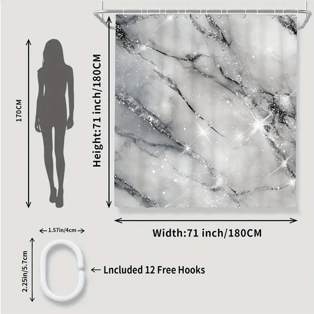 Starlight Bathroom Four-piece Set - Avant-garde Waterproof Shower Curtain, creating a complete bathroom suite