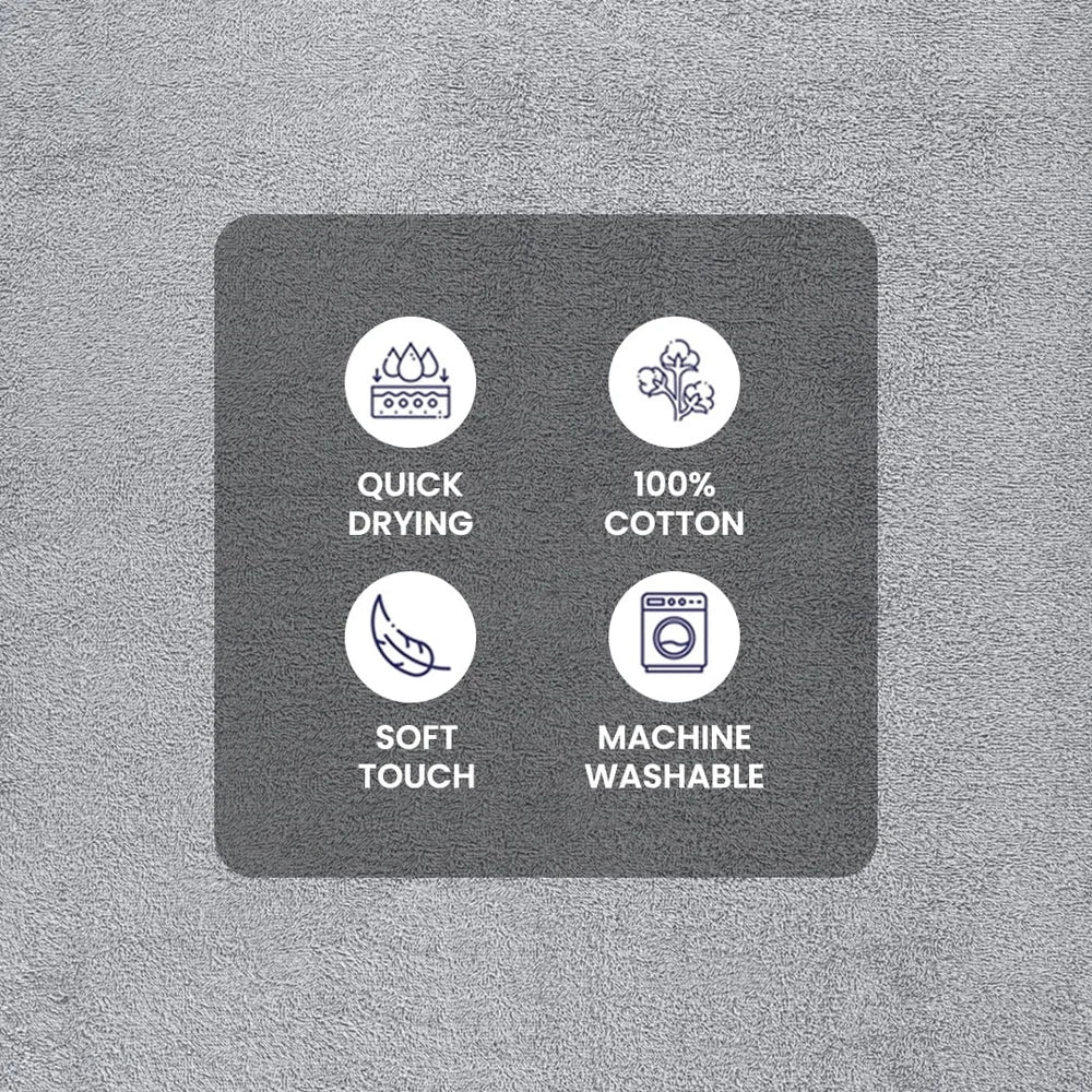 10 Piece Cotton Towel Set Soft Absorbent Bath Towels Quick Dry Durable Washcloths Hand Towels Popcorn Textured Border Machine