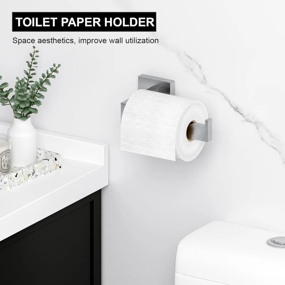 10-Piece Brushed Nickel Bathroom Set, 23.6 Inch Towel Bars, Stainless Steel Wall Mounted Accessories for Easy Installation