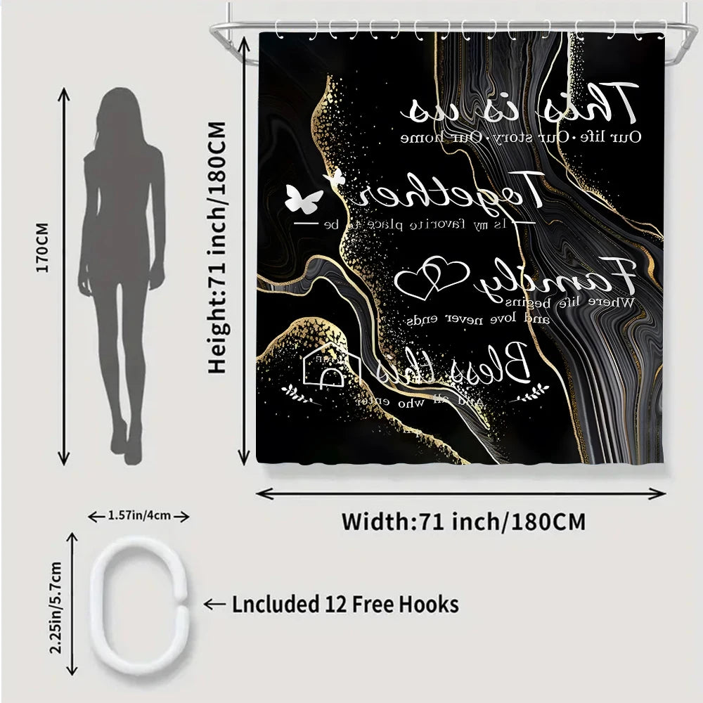 Art Exhibition Bathroom Four-piece Set - Avant-garde Waterproof Shower curtain, creating a complete bathroom kit