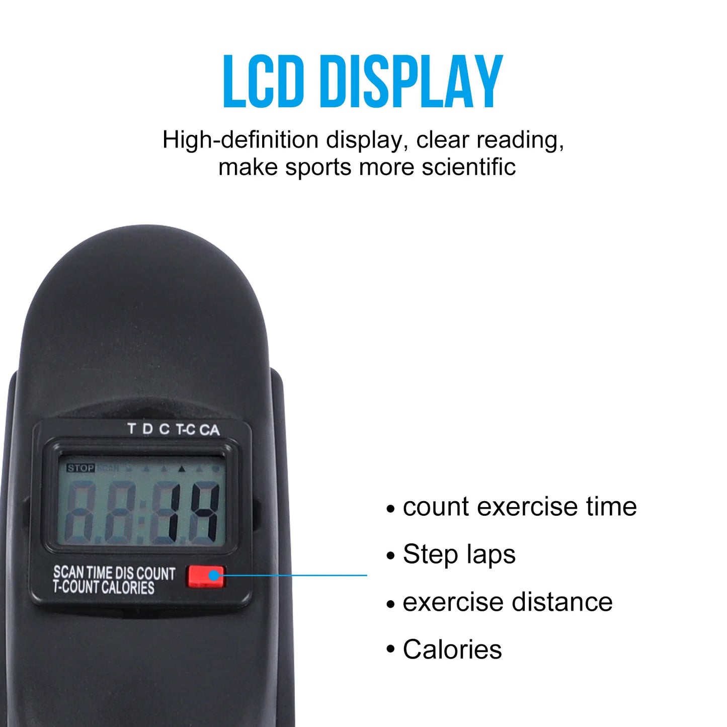 Stepper Exercise Bike LCD Screen Portable Multi-Function Foot Pedal Exerciser Peddler for Leg Arm and Knee Trainer Home Office