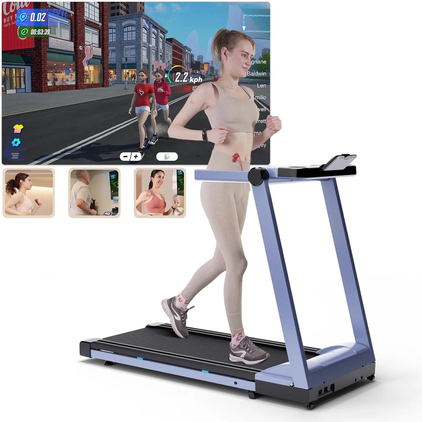 Superun Treadmill Foldable 3.5HP Incline 6% With App