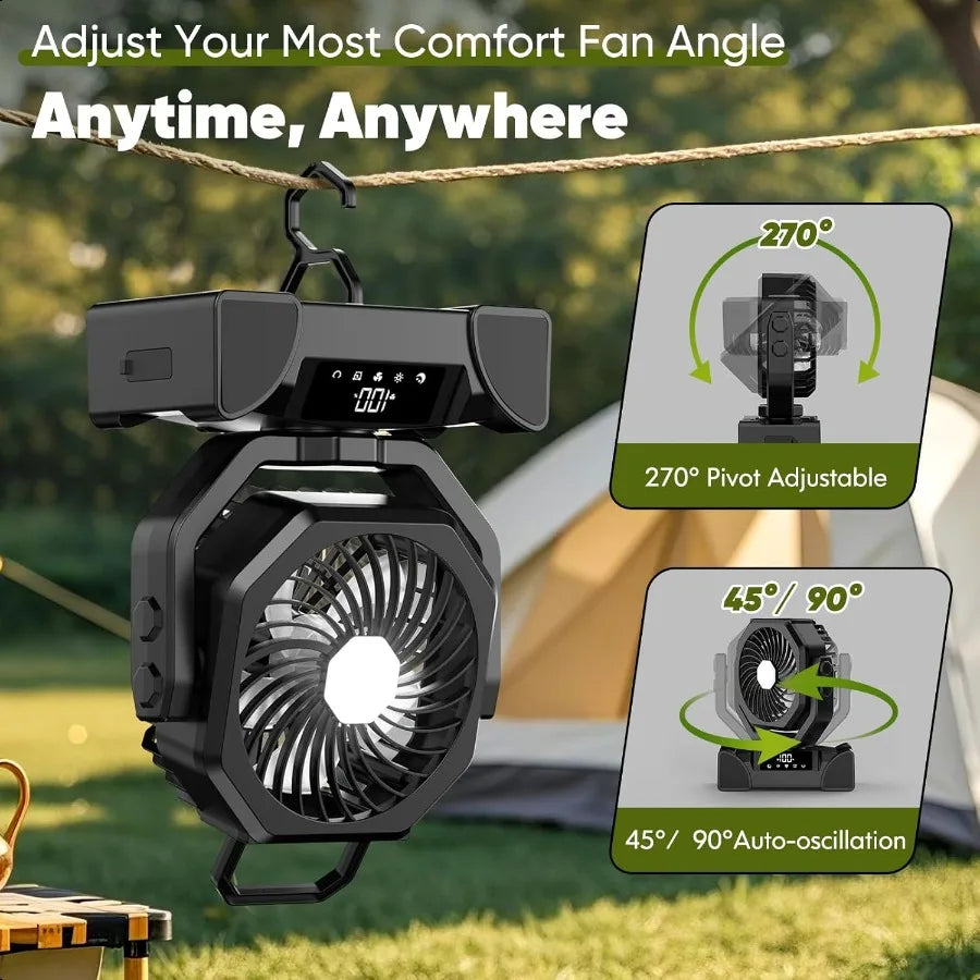 Portable Rechargeable Fan Battery Powered Fan Camping Fans Cordl Fans 10inch