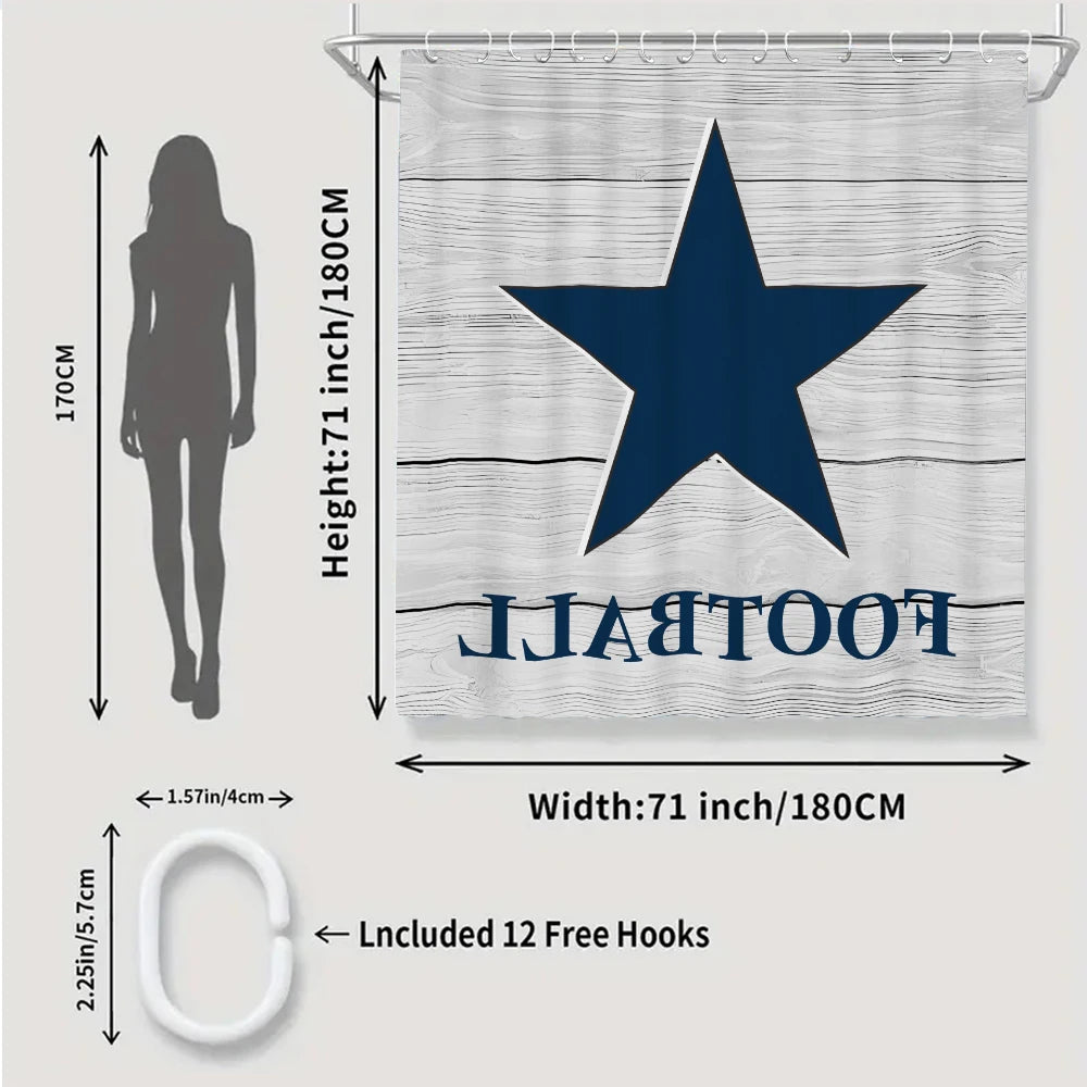 Dallas Cowboys Bathroom Four-piece Set - Avant-garde Waterproof Shower Curtain, creating a complete bathroom kit