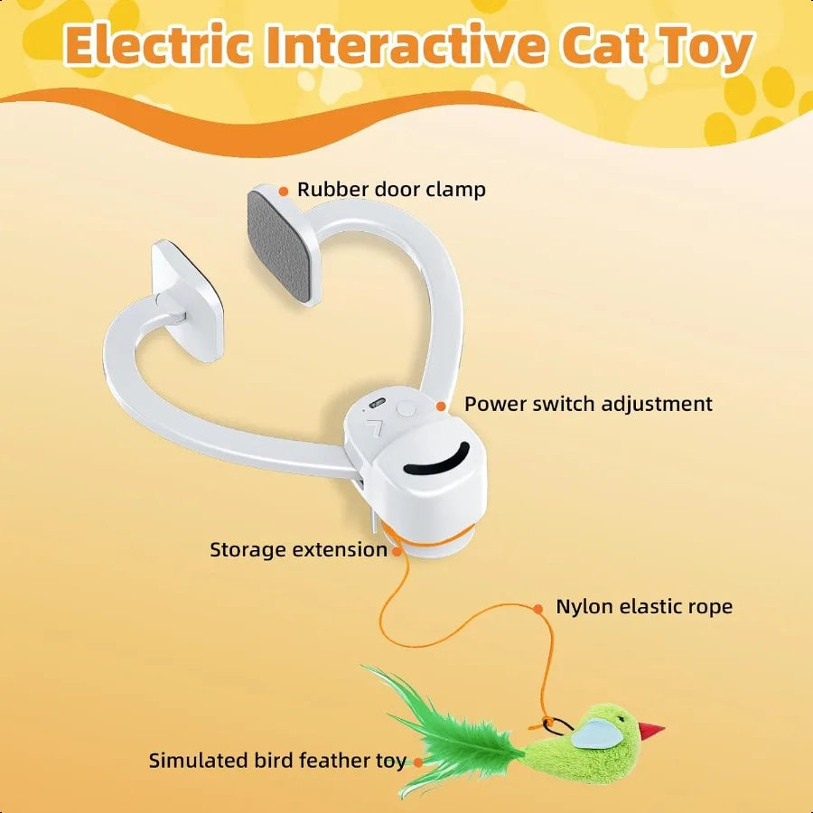 Interactive Cat Toys for Indoor Cats Automatic Electric Flying Bird Feather Wand Toy Best Kitten Adult Cat Enrichment Toy Hangi