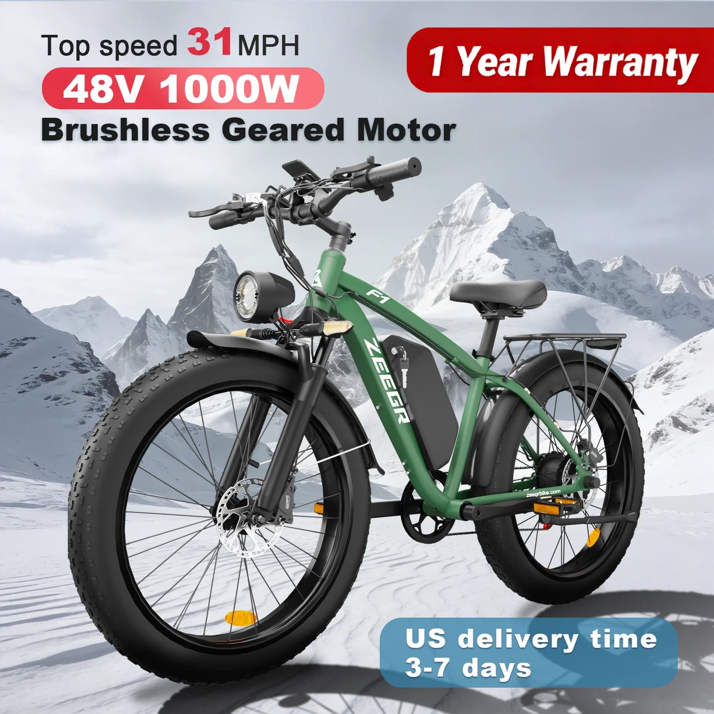 Moobelo M1 2000W Dual-Motor E-Bike 48V 22.4ah Fat Tires Full Suspension CE Certified US Warehouse Snow Beach Urban Riding Ebike
