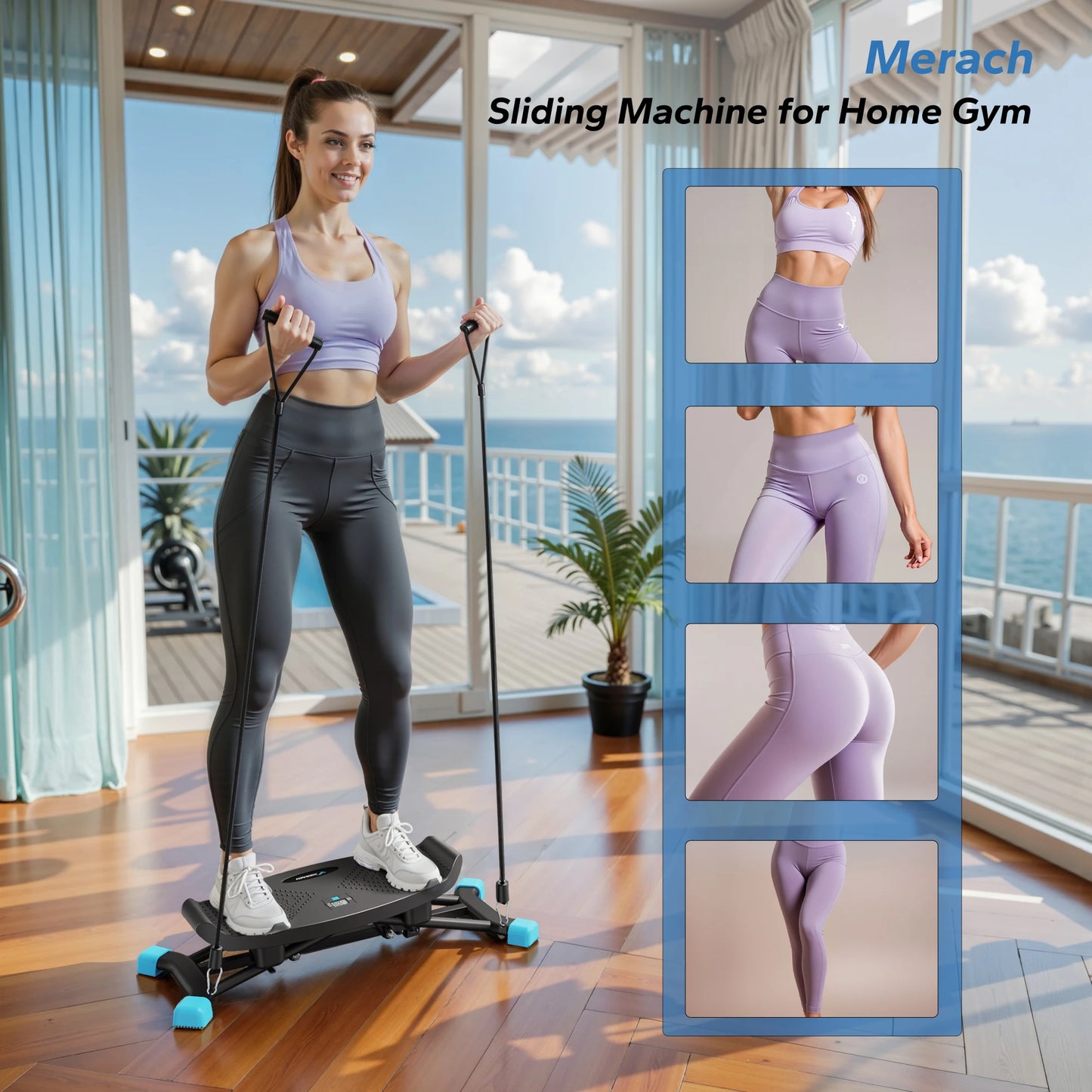 MERACH Ski Machine Simulated Ski Training Machine Leg Exercise Fun Cardio Fitness Machine Full Body Aerobic Exercise Equipment