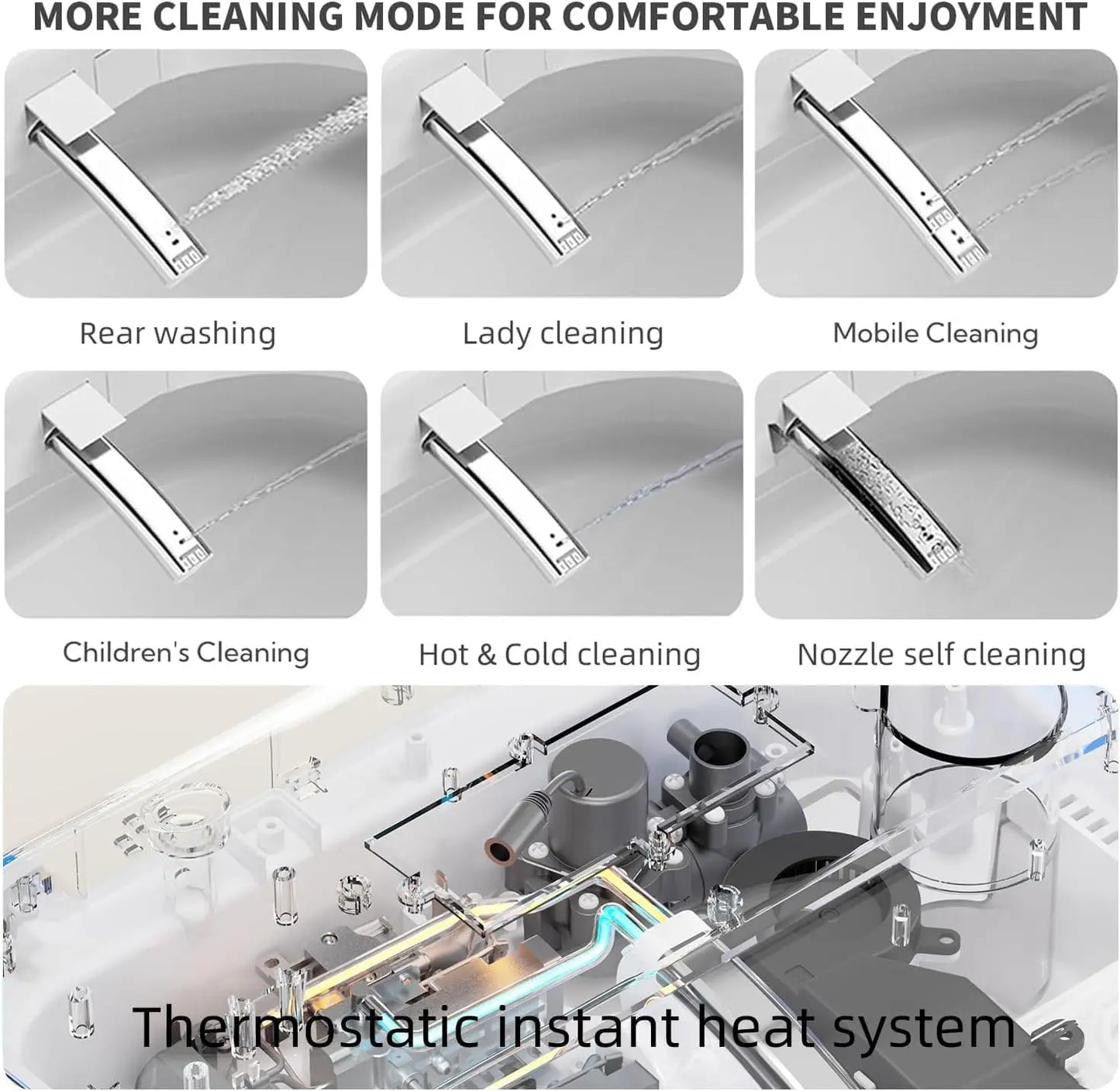 Smart Toilet with Bidet Built In, AUTO Deodorization, ADA Height 17.7", One Piece Heated Toilet with Foam Shield, Voice Control