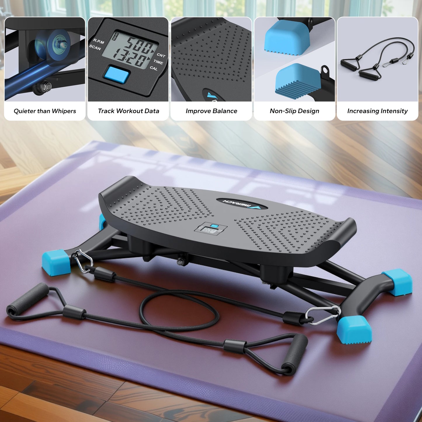 MERACH Ski Machine Simulated Ski Training Machine Leg Exercise Fun Cardio Fitness Machine Full Body Aerobic Exercise Equipment