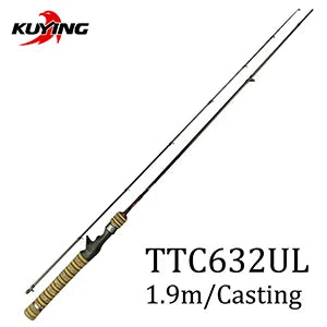 KUYING TETON 1.56m 1.8m 1.86m 1.9m 1.92m 1.98m Super Ultra Soft Light Baitcasting Casting Spinning Lure Fishing Rod Pole Combo