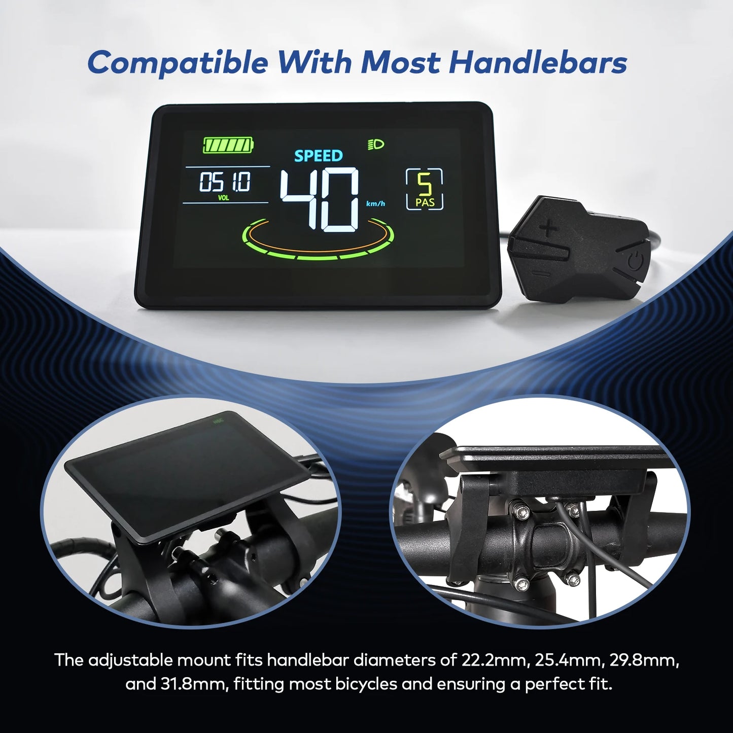 [Haytrix-US] Electric Scooter Bike Computer Scooter Accessories Bicycle Display Lcd Screen Bike Bicycle Speedometer