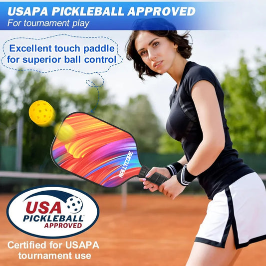 Complete Pickleball Set of 2 | Honeycomb Core Paddles, 4 Balls & Carry Bag for Indoor/Outdoor Play