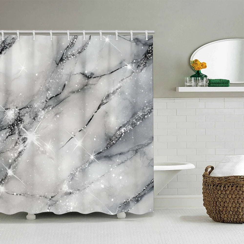 Starlight Bathroom Four-piece Set - Avant-garde Waterproof Shower Curtain, creating a complete bathroom suite