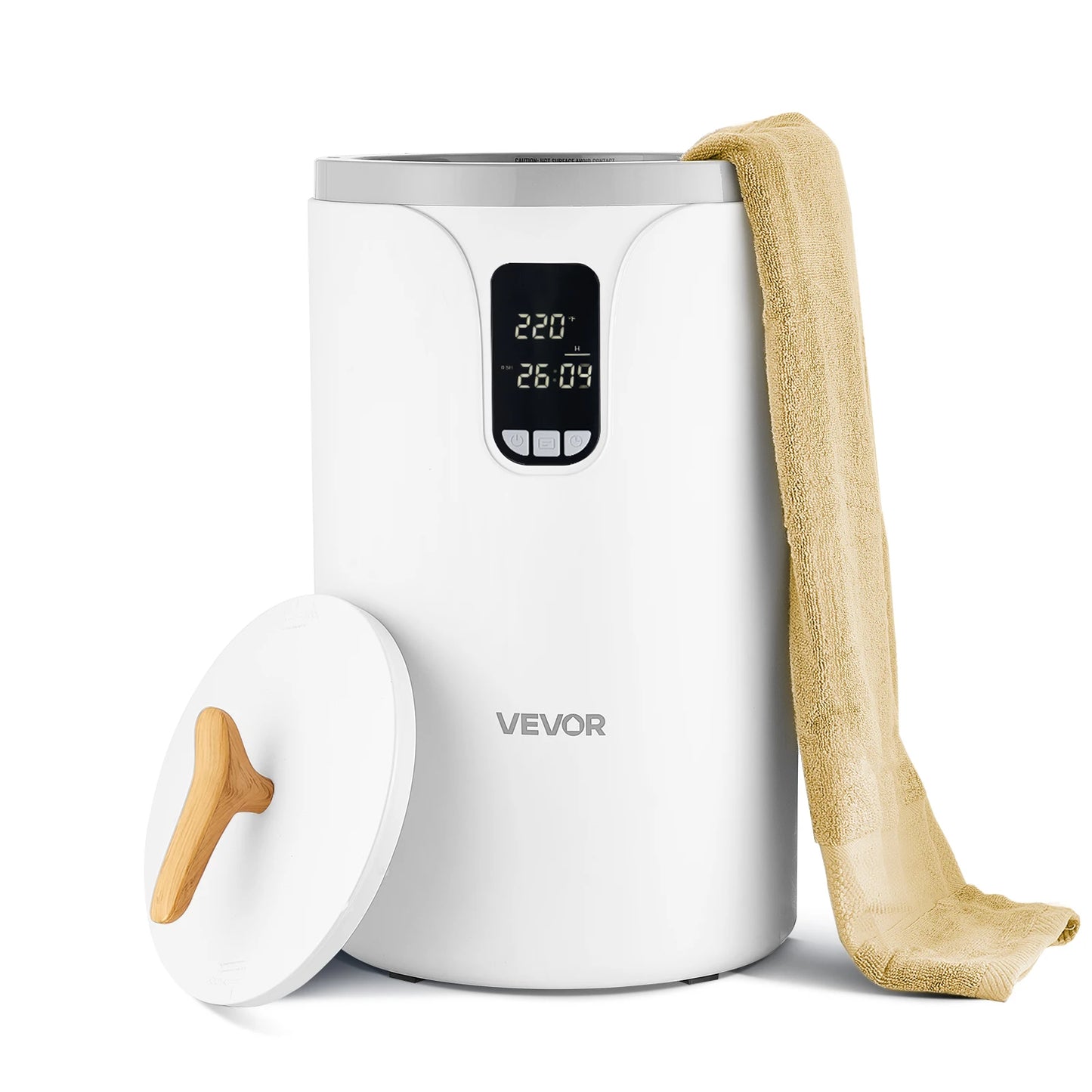 SucceBuy 20L Towel Warmer Bucket w/ LED Light Timer Temperature Setting Security Lock Large Blanket Warmers for SPA Countertop