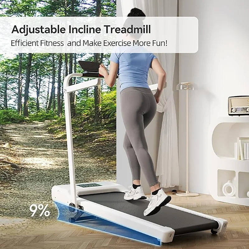 Hot Walking Pad Treadmill with 9% Incline Under-Desk for Home/Office 37.4inch Belt LCD Display Portable Foldable Safety Armrest