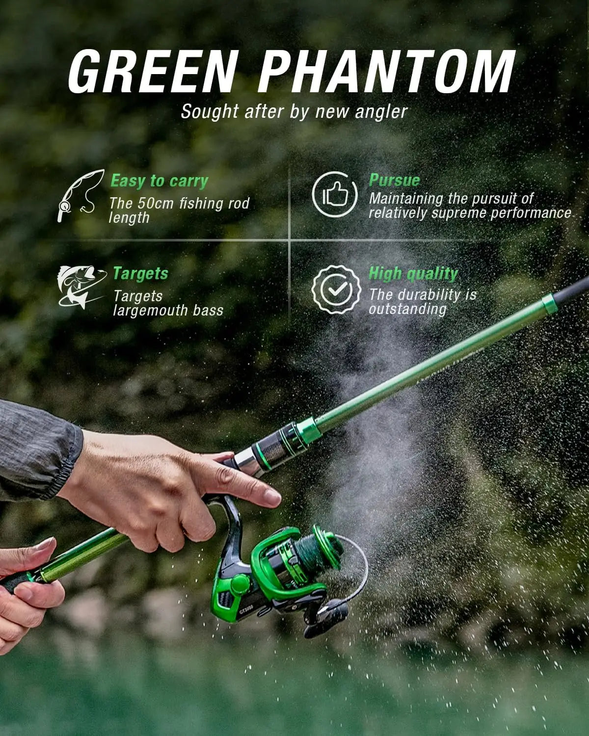 Fishing Rod And Reel Combo Graphite Telescopic Portable Travel Kit