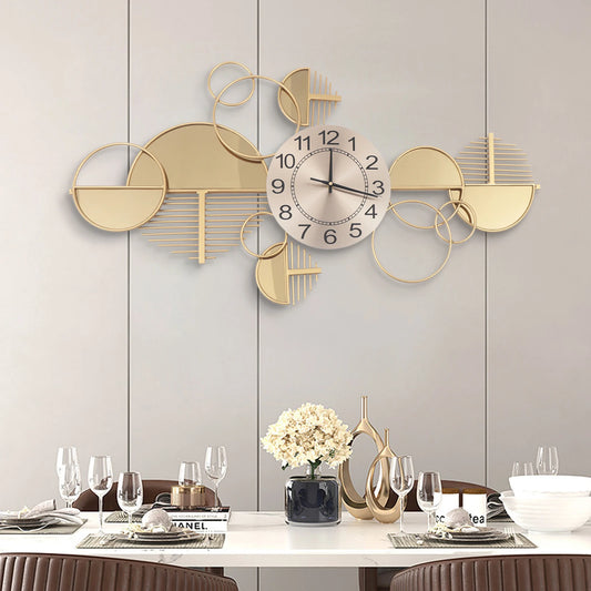 Wall Clock Modern Metal Silent Battery-Operated Minimalist Decor