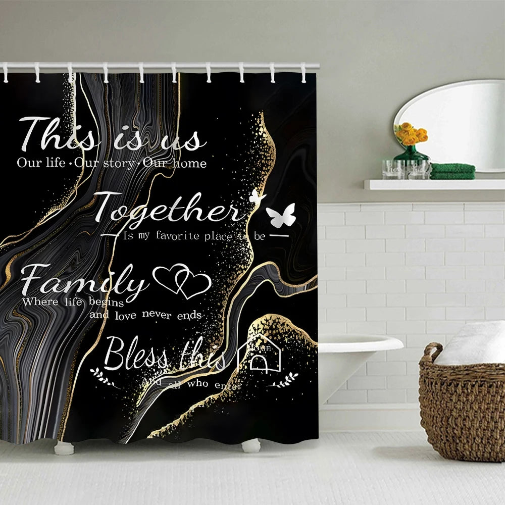 Art Exhibition Bathroom Four-piece Set - Avant-garde Waterproof Shower curtain, creating a complete bathroom kit