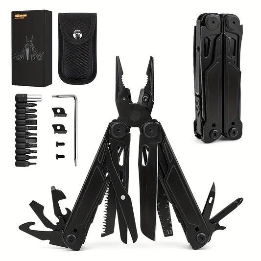 27-in-1 Multi-function Tool Pliers with Screwdriver Set, Foldable Stainless Steel Safety Locking Design Survival Tools