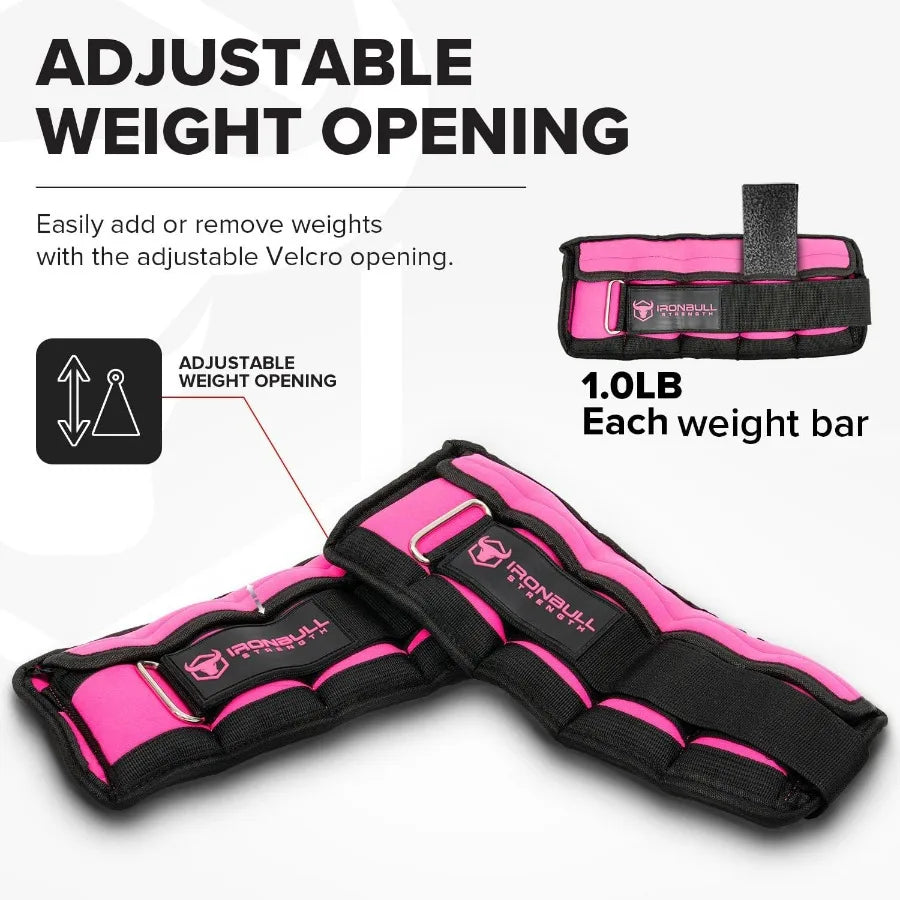 Adjustable Ankle Weights (10lbs/Pair) - Weighted Ankle Weight for Walking, Gym and Exercise - 2, 4, 6, 8, 10 LB Leg Weight Set w