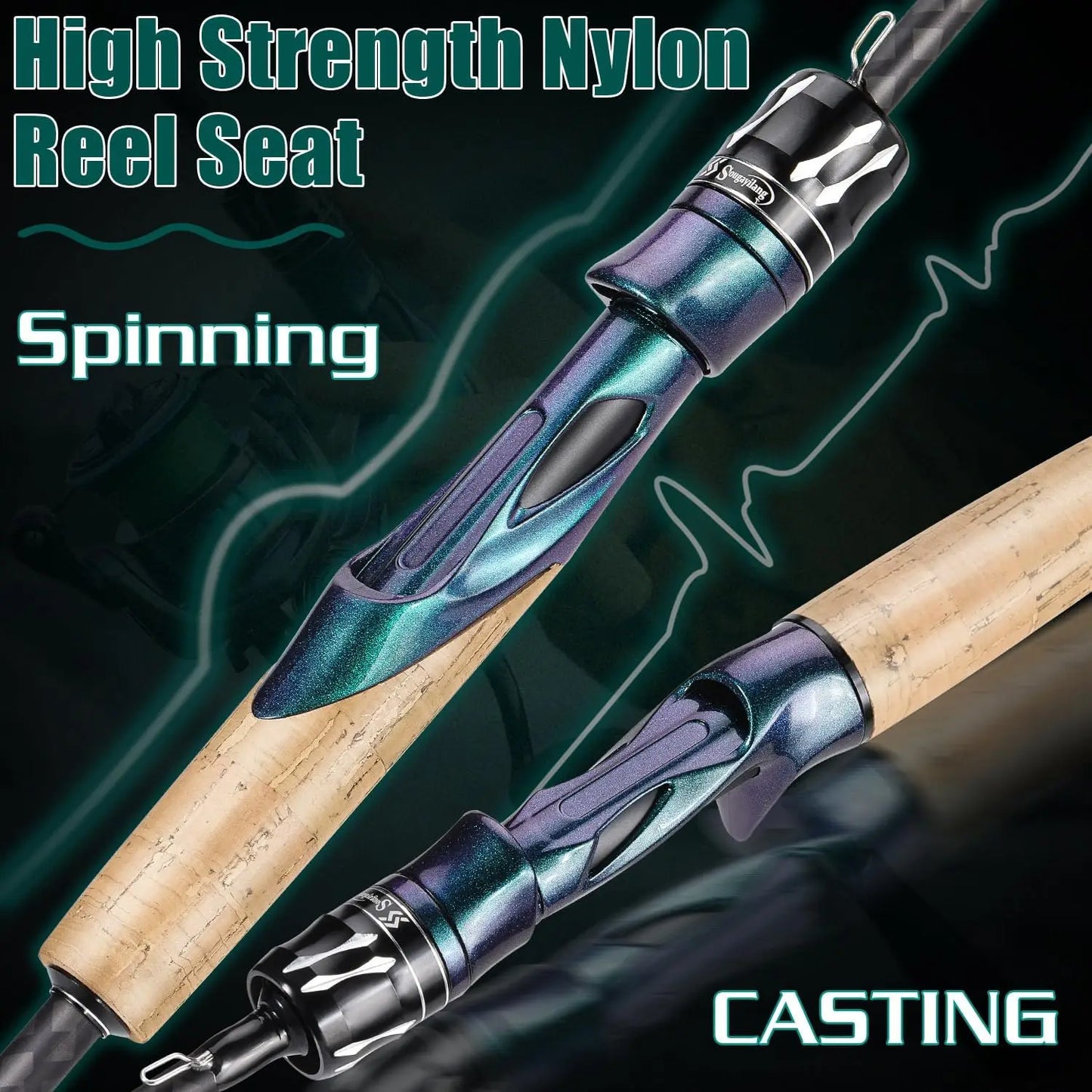 Spinning Rod And Reel Combo Lightweight Carbon Fiber Construction