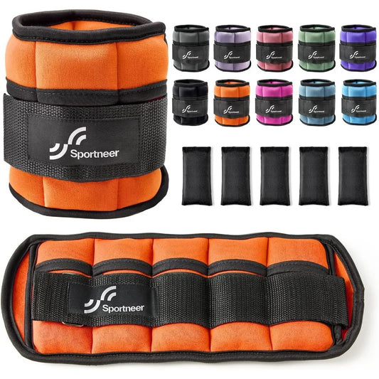 Adjustable Ankle Weights 1 Pair 2 4 6 8 10 Lbs Leg Weight Straps for Women Men, Weighted Ankle Weights Set for Gym,Fitness, Work