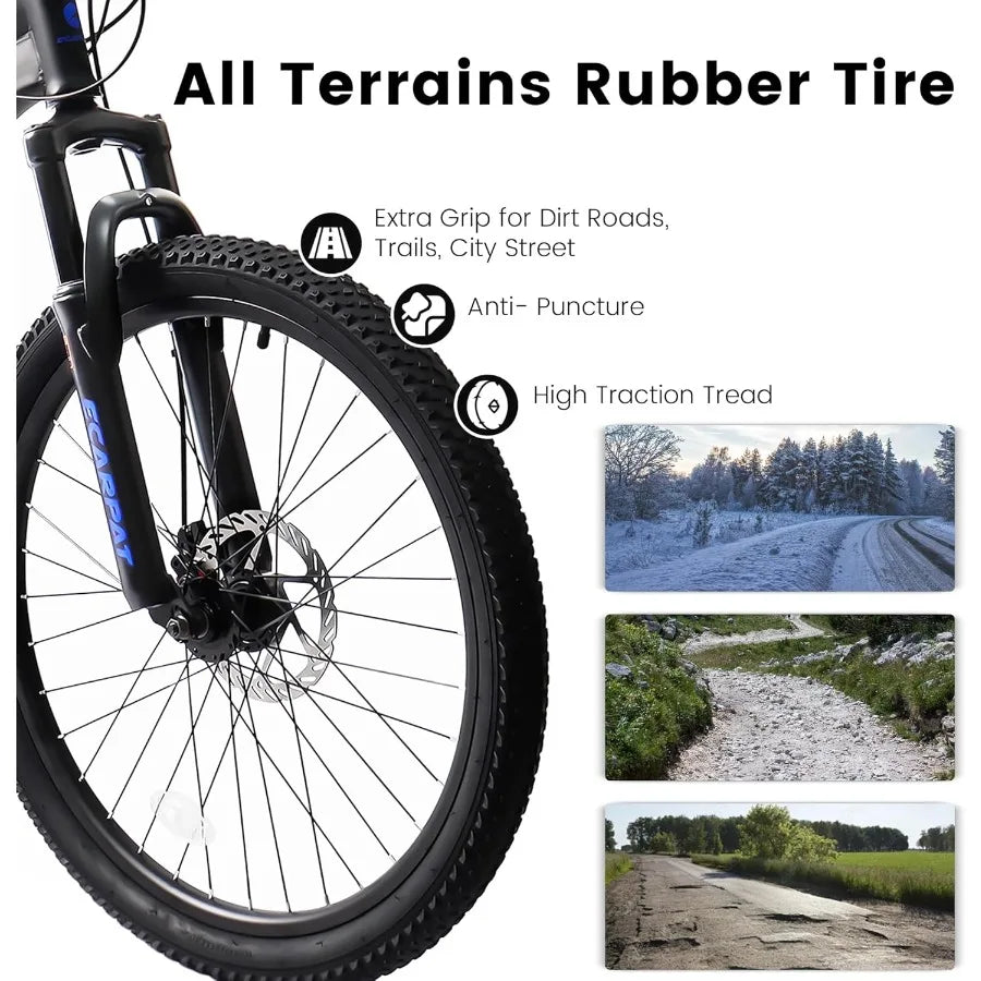 24 26 27.5 Inch Mountain Bike Full Front Suspension 21 Speed Mountain Bicycle with Dual Disc Brakes HighCarbon Steel Frame Trai