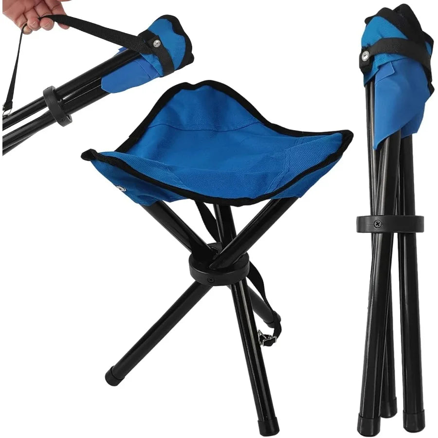 Portable Outdoor Folding Camping Stool for Travel Fishing Hiking Gardening and Beach Use with 14 Height and Up to 300 lbs Weigh
