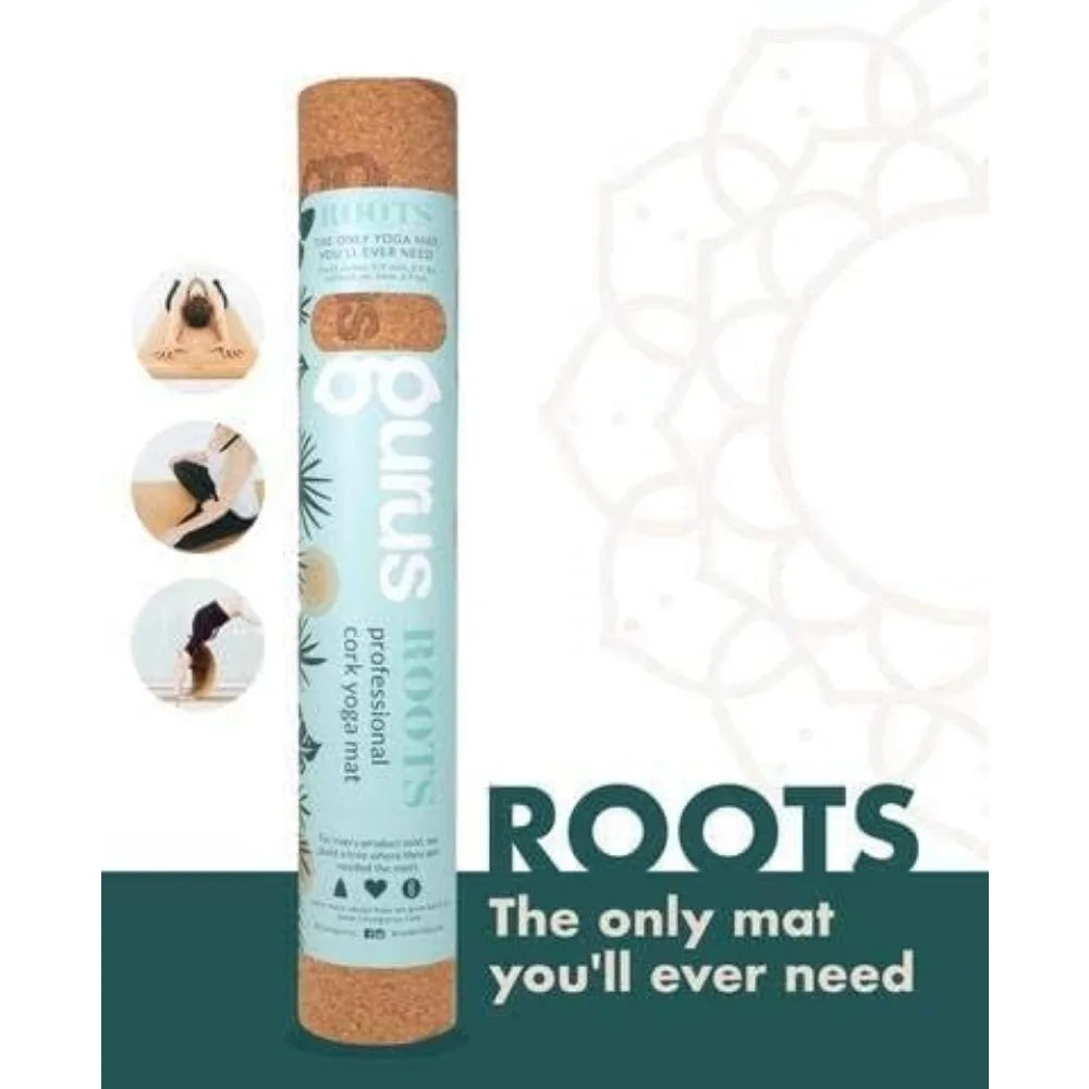 Thick and Durable Cork Yoga Mat for Sweat-Resistant Home Workouts and Exercise Sessions