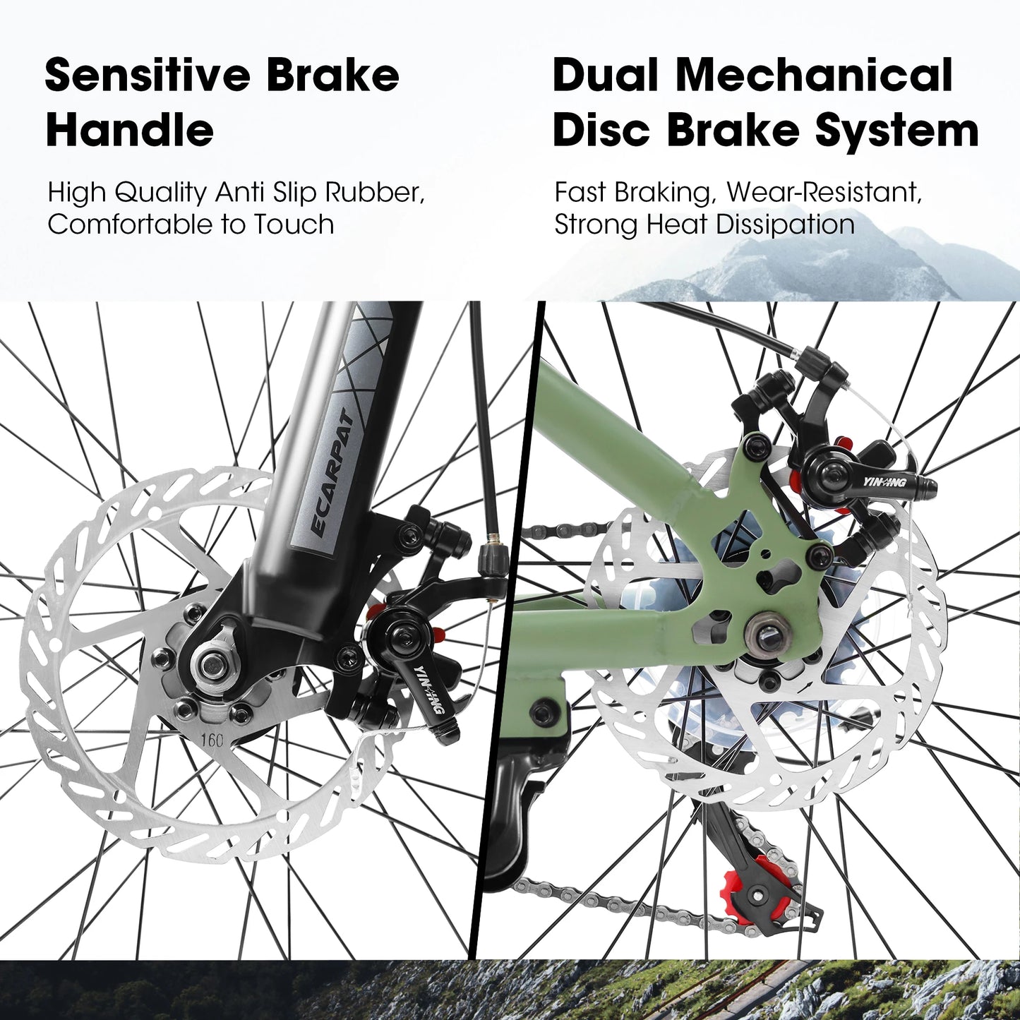 Ecarpat Mountain Bike 27.5 Inch Wheel, 21-Speed 17.5" Steel Frame, Mens Womens Trail Commuter City Mountain Bikes Bicycle Disc