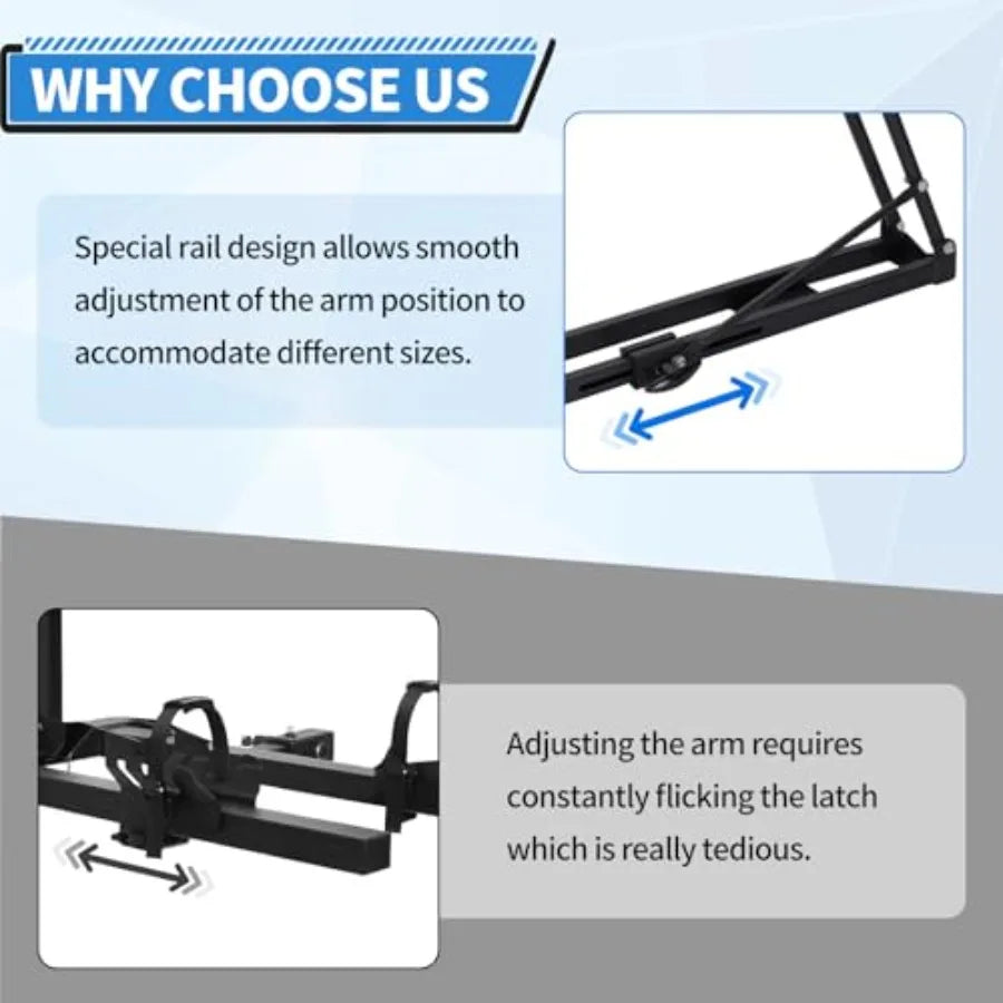 Hitch Mount Bike Rack for 2 Bikes Folding Bicycle Carrier for Car SUV with ToolFree Installation Compatible with 2 Receivers Co