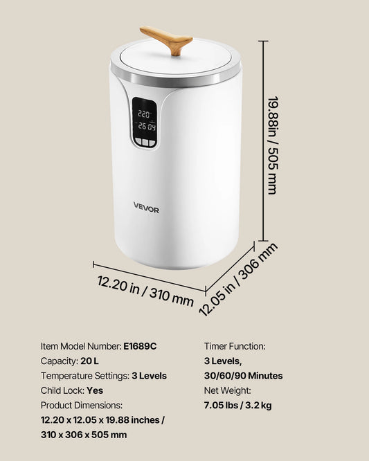 SucceBuy 20L Towel Warmer Bucket w/ LED Light Timer Temperature Setting Security Lock Large Blanket Warmers for SPA Countertop