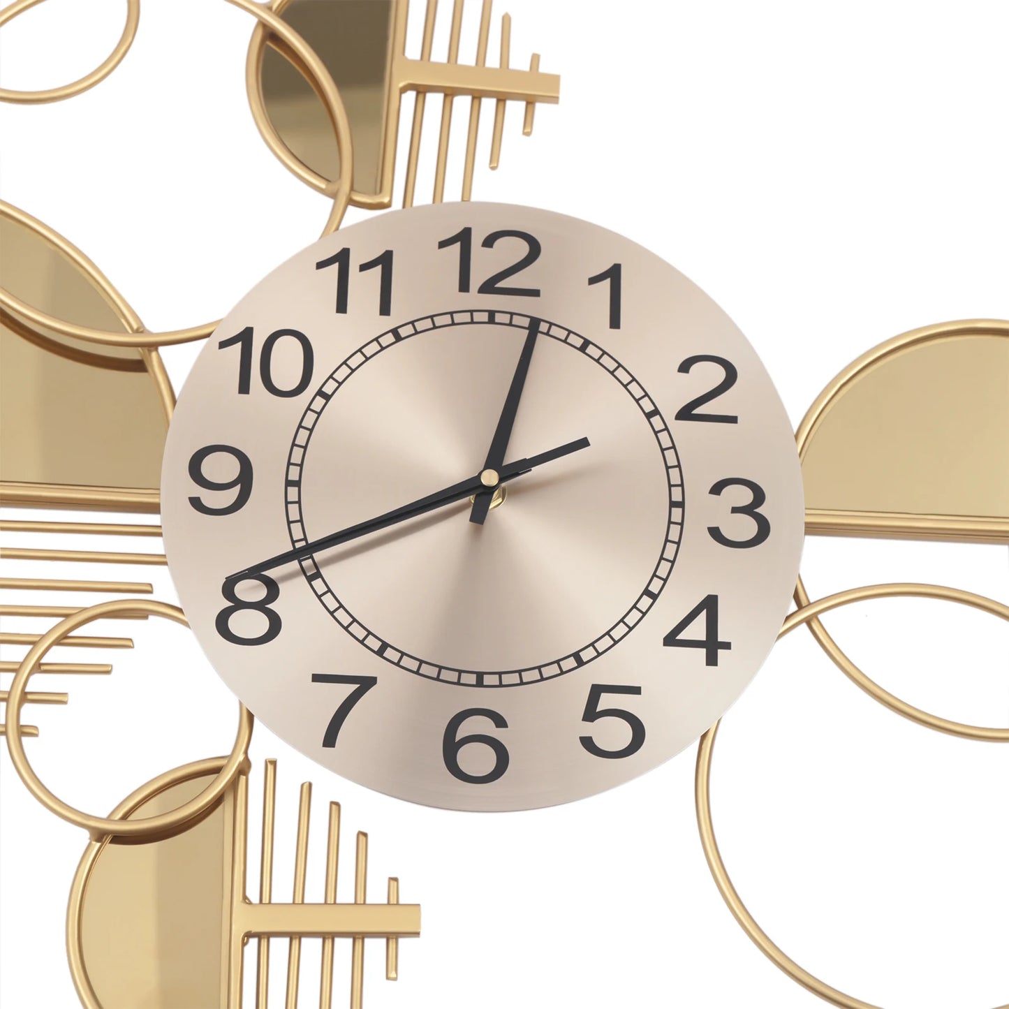 Wall Clock Modern Metal Silent Battery-Operated Minimalist Decor