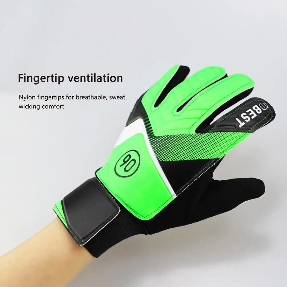 1 Pair Latex PU Breathable Goalkeeper Gloves Football Finger Protection Gloves
