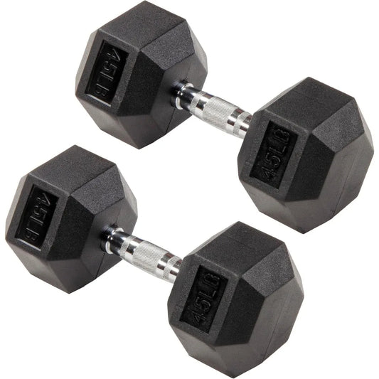 Fitness Premium Rubber Encased Hex Dumbbell