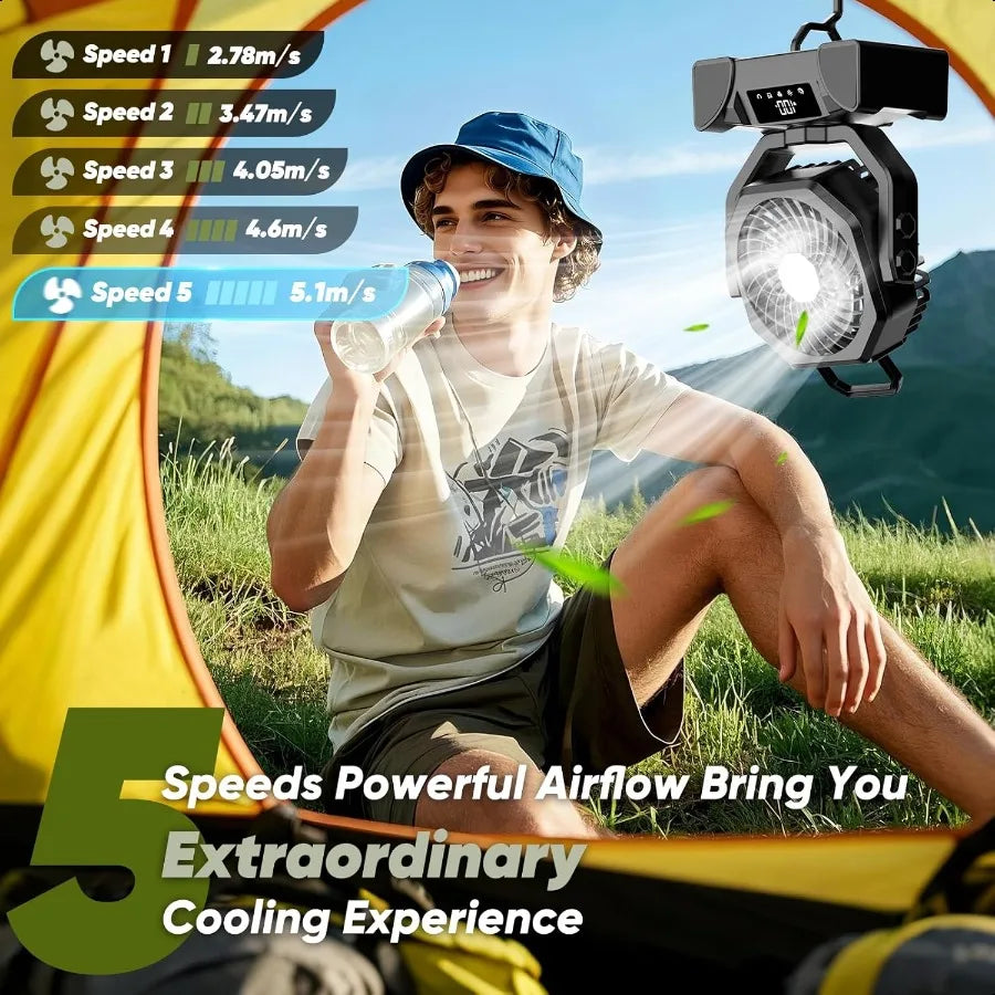 Portable Rechargeable Fan Battery Powered Fan Camping Fans Cordl Fans 10inch