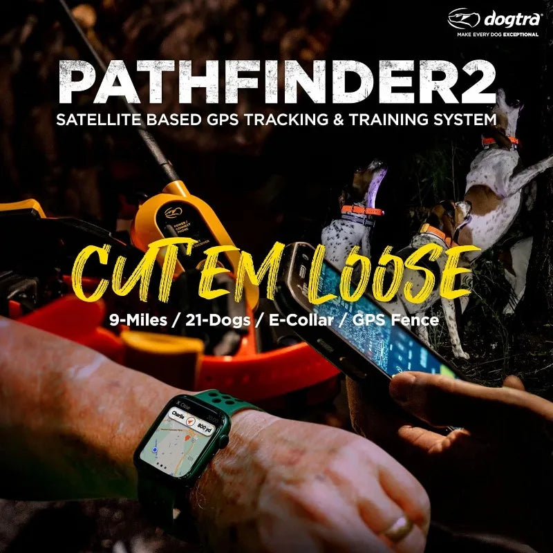 Pathfinder 2 - Hunting Ecollar GPS Dog Training Collar with Remote, 9 Mile Range, Tracking & Containment for Medium