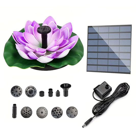 Alloet Solar Water Fountain Lotus Flower Floating Garden