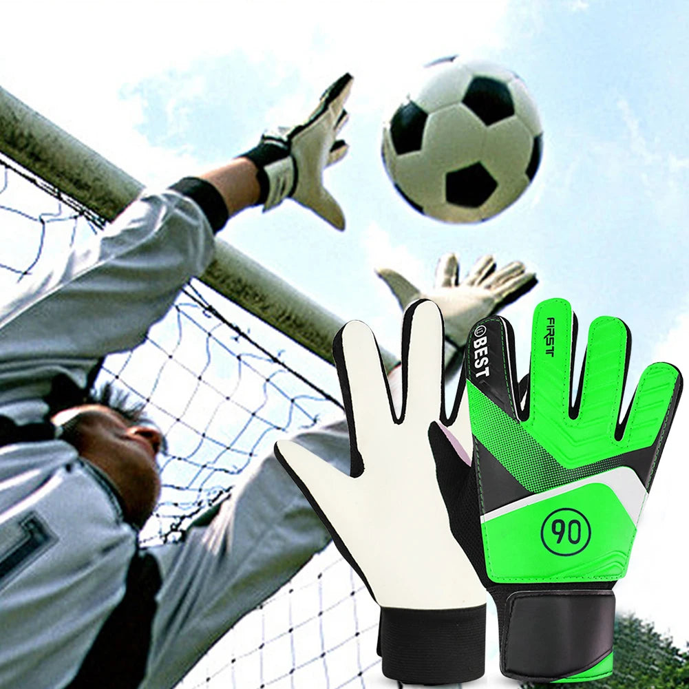 1 Pair Latex PU Breathable Goalkeeper Gloves Football Finger Protection Gloves