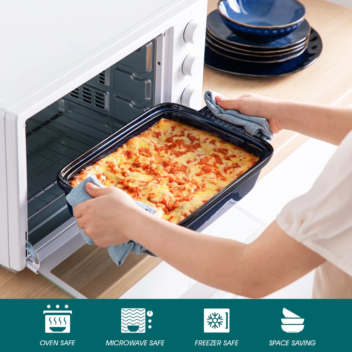 Casserole Dish Porcelain Bakeware Lasagna Pan For Oven Use