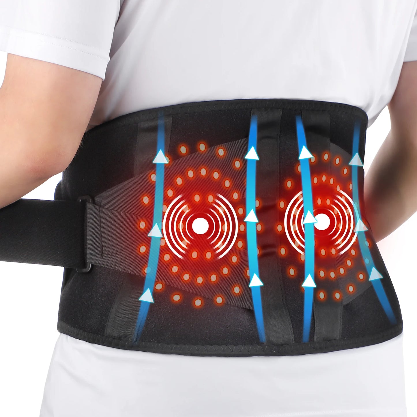Electric Heating Waist Massager,Vibration Hot Compress Massage Belt,Lumbar Decompression Brace,Lower Back Support,Muscle Relax