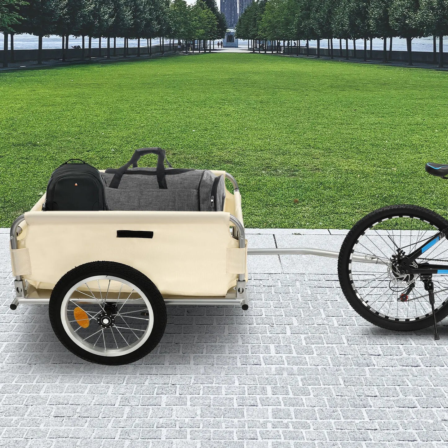 Bicycle Trailer 50Kg Load Transport Trailer Multiple Whales Aluminum Utility Cargo Bike Trailer