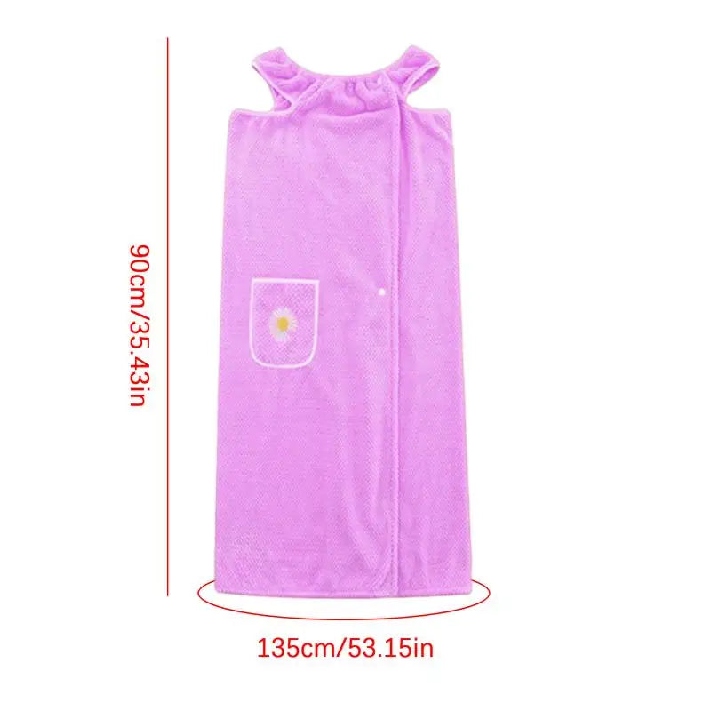 Towel Robe For Women After Shower Shower Absorbent Bath Wrap Body Towel Quick Dry Coral Fleece Bathrobe With Pocket For Home Spa