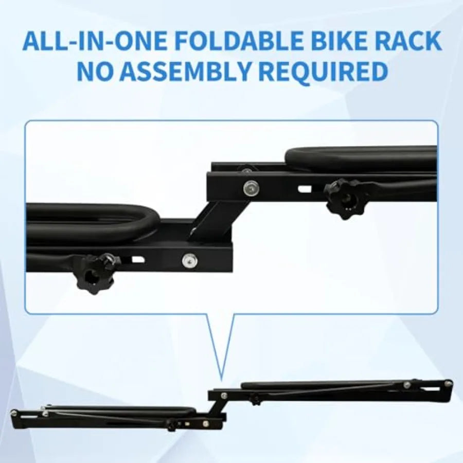 Hitch Mount Bike Rack for 2 Bikes Folding Bicycle Carrier for Car SUV with ToolFree Installation Compatible with 2 Receivers Co