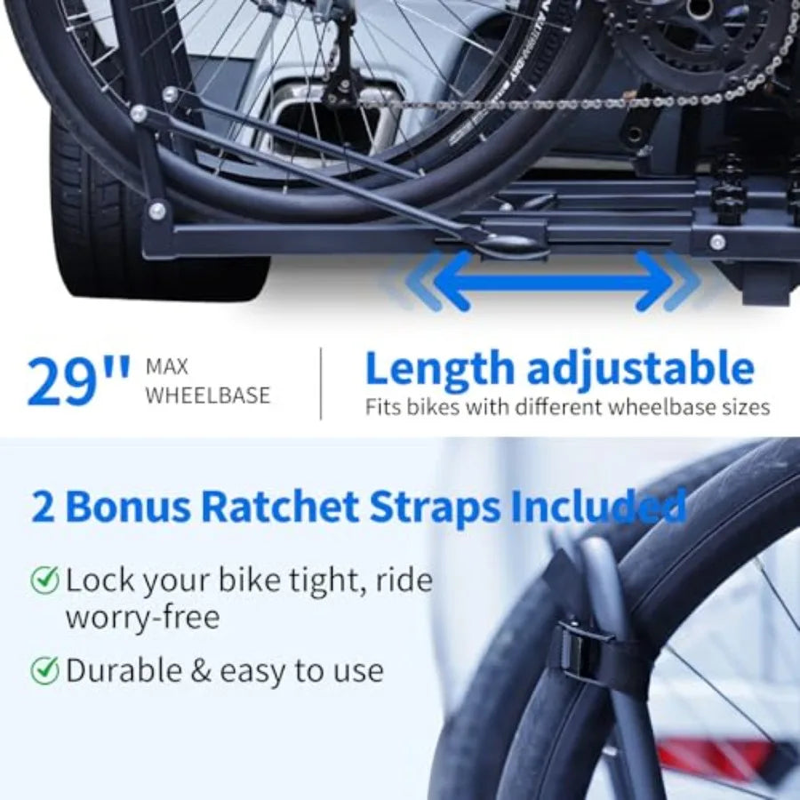 Hitch Mount Bike Rack for 2 Bikes Folding Bicycle Carrier for Car SUV with ToolFree Installation Compatible with 2 Receivers Co