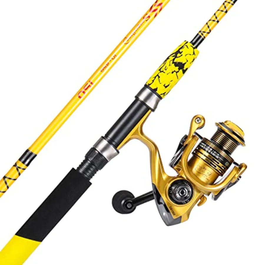 Durable Spinning Reel and 2Piece Fishing Rod Combo Designed for Freshwater and Saltwater Fishing Featuring HighPerformance Grap