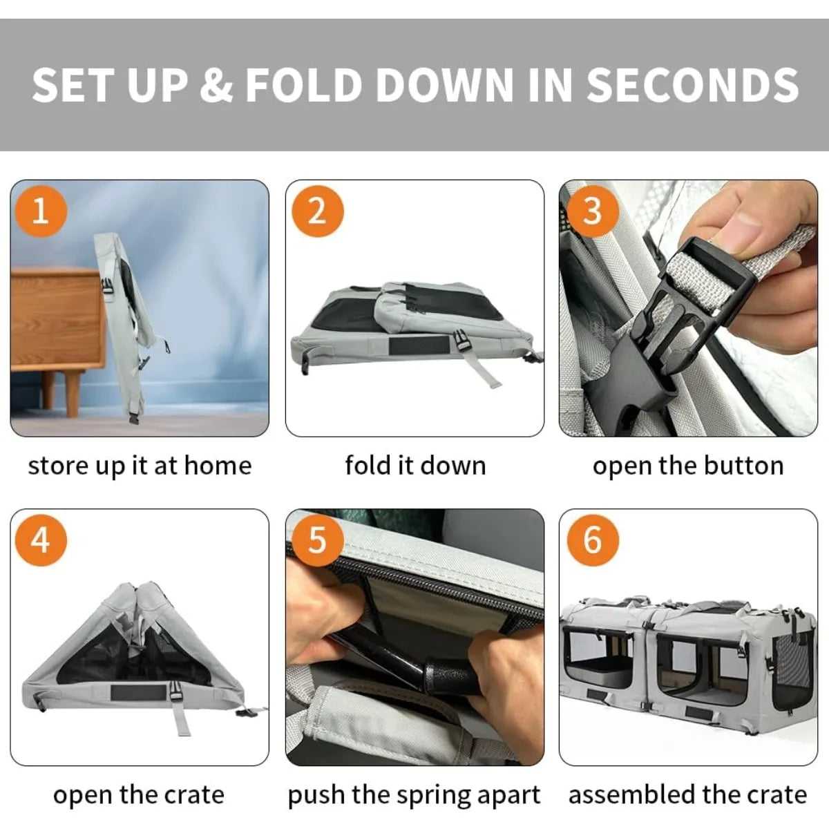 Foldable Pet Carrier for Car Travel, Extra Large with Included Accessories