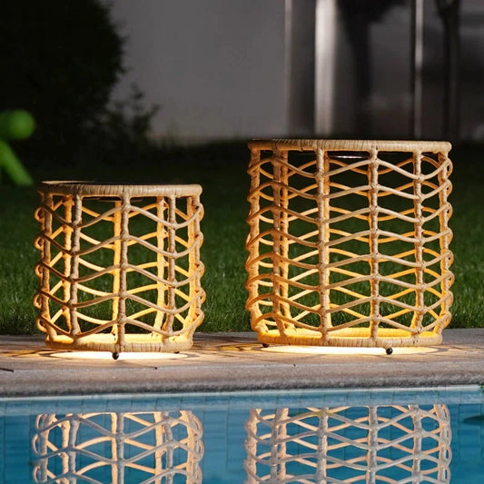 Grand Patio Solar End Table Set Outdoor LED Luminaires