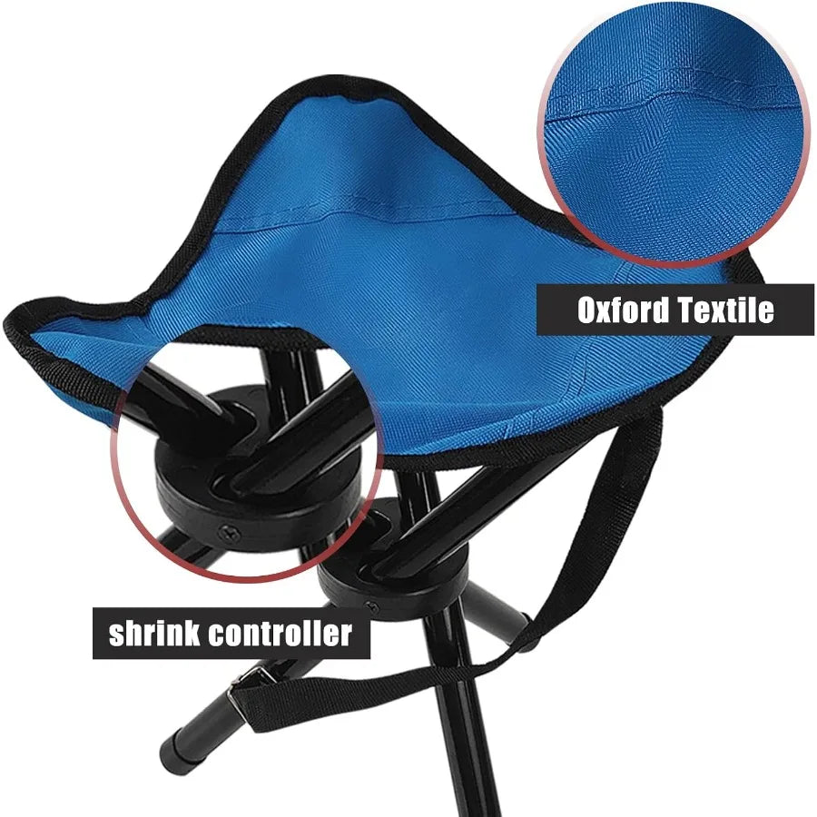 Portable Outdoor Folding Camping Stool for Travel Fishing Hiking Gardening and Beach Use with 14 Height and Up to 300 lbs Weigh